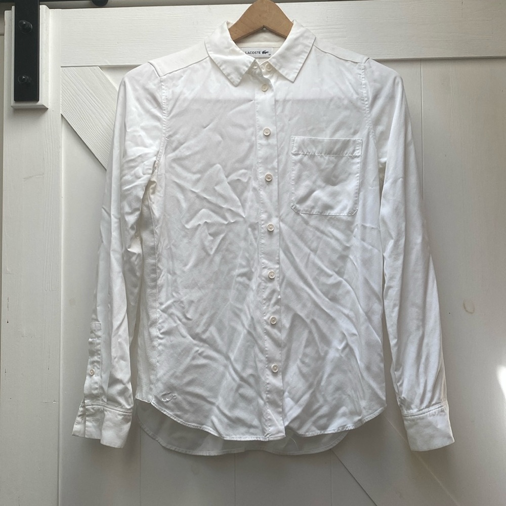 Lacoste dress white shirt size 34